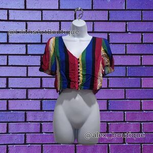 Forever21 Rainbow Croptop(L017)- Size M for Women